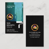 Shiny Cyan Paint Black Grunge Painter Handyman Visitekaartje (Voorkant / Achterkant)