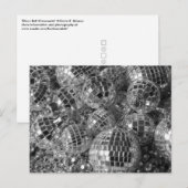 Shiny Disco Ball Ornamenten Black en White Photo Briefkaart (Voorkant / Achterkant)