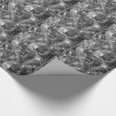 Shiny Disco Ball Ornamenten Black en White Photo Cadeaupapier (Hoek)