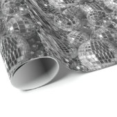 Shiny Disco Ball Ornamenten Black en White Photo Cadeaupapier (Rol Hoek)