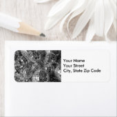 Shiny Disco Ball Ornamenten Black en White Photo Etiket (Insitu)