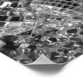Shiny Disco Ball Ornamenten Black en White Photo Poster (Hoek)