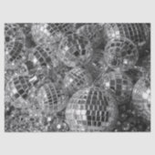 Shiny Disco Ball Ornamenten Black en White Photo Tissuepapier (Voorkant)