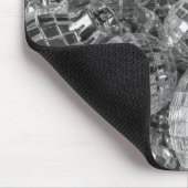 Shiny Disco Ball Ornaments Black and White Photo Muismat (Hoek)