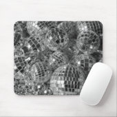 Shiny Disco Ball Ornaments Black and White Photo Muismat (Met muis)