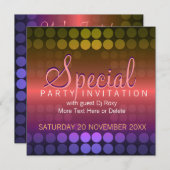 Shiny Disco Stippen Special Party Invitation Kaart (Voorkant / Achterkant)