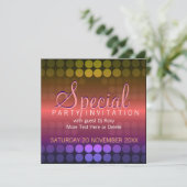 Shiny Disco Stippen Special Party Invitation Kaart (Staand voorkant)