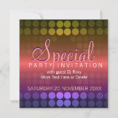 Shiny Disco Stippen Special Party Invitation Kaart (Voorkant)