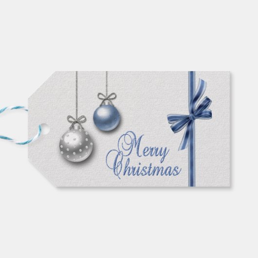 Shiny Elegant kerstballen Cadeaulabel (Achterkant Horizontaal)