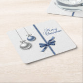 Shiny Elegant kerstballen Kartonnen Onderzetters (Schuin)