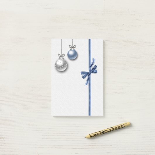 Shiny Elegant kerstballen Post-it® Notes (Op bureau)