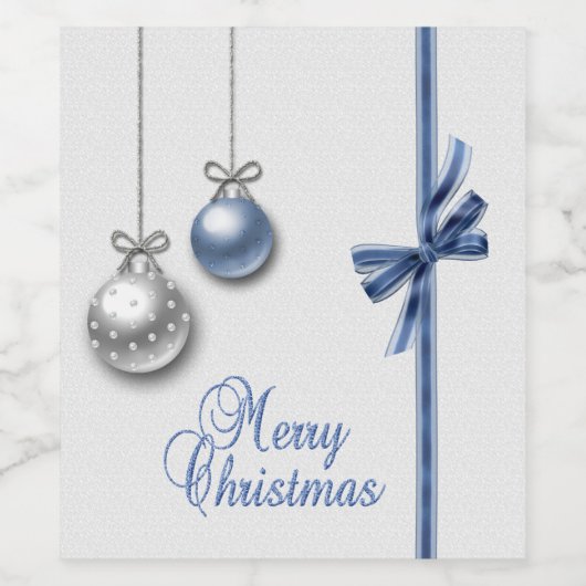 Shiny Elegant kerstballen Wijn Etiket (Enkel label)