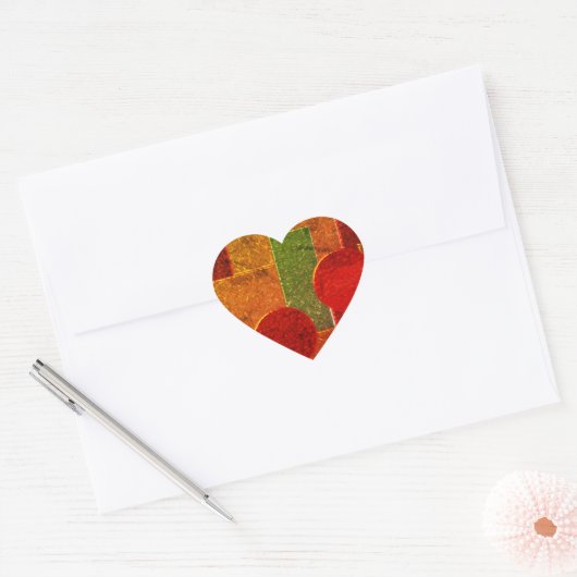 Shiny Emalie patroon Hart Sticker (Envelop)