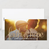 Shiny Faith & Hope Holiday Photo Card Feestdagenkaart (Voorkant / Achterkant)
