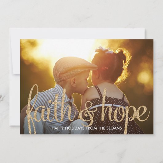 Shiny Faith & Hope Holiday Photo Card Feestdagenkaart (Voorkant)
