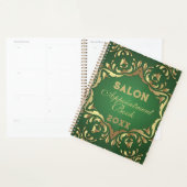 Shiny Faux Gold Ornamenten op Emerald Green Jaarli Planner (Display)