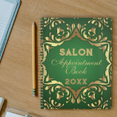 Shiny Faux Gold Ornamenten op Emerald Green Jaarli Planner