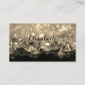 Shiny Festive Elegant Diamonds Black en Sepia Visitekaartje (Voorkant)