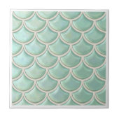 Shiny Fish Scale Pattern Mint Green ID1199 Tegeltje (Voorkant)