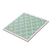 Shiny Fish Scale Pattern Mint Green ID1199 Tegeltje (Zijkant)