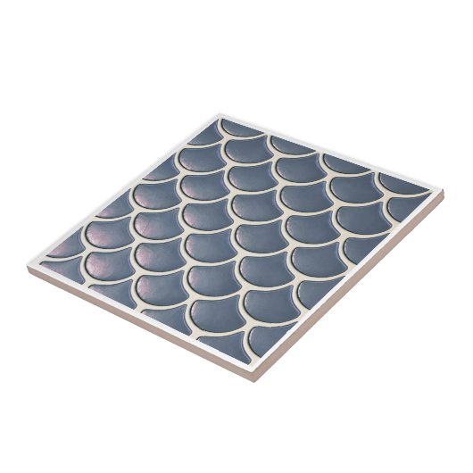 Shiny Fish Scale Pattern Navy Blue ID1199 Tegeltje (Zijkant)