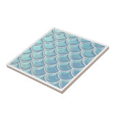 Shiny Fish Scale Pattern Sky Blue ID1199 Tegeltje (Zijkant)