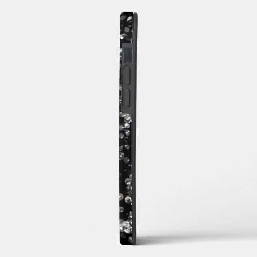 Shiny Glassy Bokeh Glitter Confetti en Black Case-Mate iPhone Case (Achterkant / Links)