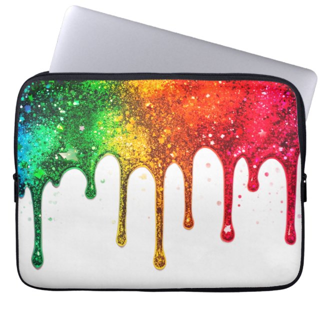 Shiny, Glittery Personalized Back to School Laptop Sleeve (Voorkant)
