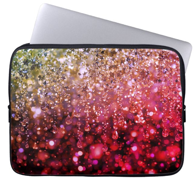 Shiny, Glittery Personalized Back to School Laptop Sleeve (Voorkant)