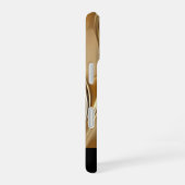 Shiny Gold Abstract Sleek Black Monogrammed iPhone 16 Hoesje (Rechterkant)