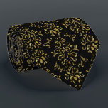 Shiny Gold And Black Vintage Swirls Pattern Stropdas<br><div class="desc">Add a touch of sophistication and charm to your outfit with our exquisite gold-toned vintage floral swirls pattern on a sleek black background. This versatile necktie is perfect for any occasion, ensuring you stand out in style.</div>