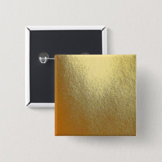 Shiny Gold Art Vierkante Button 5,1 Cm (Voorkant /achterkant)