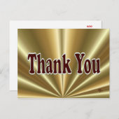 Shiny Gold Bedankt Briefkaart - aanpassen (Voorkant / Achterkant)