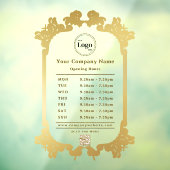  Shiny Gold Company Logo QR code Openingstijden Raamsticker (Vel 3)