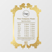  Shiny Gold Company Logo QR code Openingstijden Raamsticker (Vel)