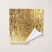 Shiny Gold Designer Alligator Crocodile Skin Bad Handdoek (Wasdoekje)