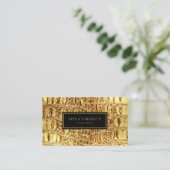 Shiny Gold Designer Alligator Crocodile Skin Visitekaartje (Staand voorkant)
