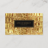 Shiny Gold Designer Alligator Crocodile Skin Visitekaartje (Voorkant)