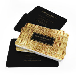 Shiny Gold Designer Alligator Crocodile Skin Visitekaartje