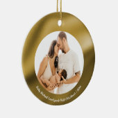 Shiny Gold Foil, Baby 1e kerst Keramisch Ornament (Rechts)