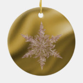Shiny Gold Foil, Baby 1e kerst Keramisch Ornament (Achterkant)