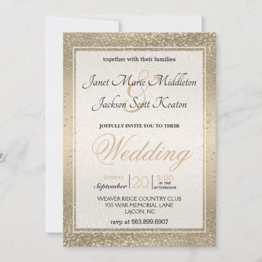 Shiny Gold Glitter Kaart (Voorkant)