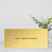 Shiny Gold Golden Ticket Glam Gift Certificate (Staand voorkant)