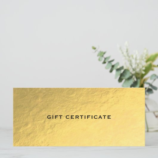 Shiny Gold Golden Ticket Glam Gift Certificate (Staand voorkant)