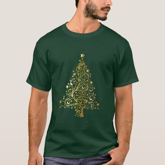 Shiny Gold-kerstboom T-shirt (Voorkant)