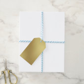 SHINY GOLD LINEN KIJK TEXTURE CADEAULABEL (Met Touw)