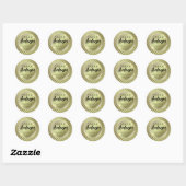 Shiny Gold Metallic Round Return-adreslabel Ronde Sticker (Vel)