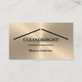 Shiny Gold Minimal Pro Home Cleaning Visitekaartje (Voorkant)