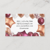 Shiny Gold Paars Balloons Visitekaartje (Achterkant)