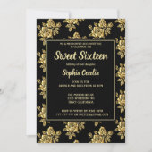 Shiny Gold Roos Sweet 16 Invitation Kaart (Voorkant)